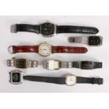 A collection of gentlemen's designer wristwatches including Calvin Klein, Rado etc. (8)