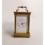 Large 20th Century gilt brass carriage clock, the enamel dial inscribed ' Phaeton by Acctim ',