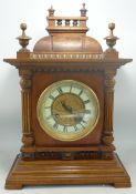 Walnut Cased Mantle Clock, height 45cm