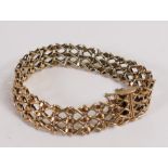 9ct gold X style gate bracelet,17.4g.