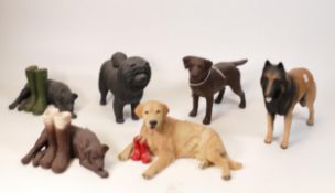 A collection of Wade Ceramic Northlight Figures of Dogs, tallest 17cm. These were removed from the