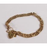 9ct gold horseshoe bracelet, 9.1g.