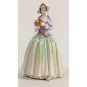 Royal Doulton lady figure Dorcas HN1491, dated 1932. 1.5cm hairline crack to base and minor loss