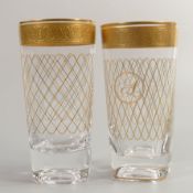 De Lamerie Fine Bone China heavily gilded Glass Crystal The Twist Patterned Tumbler one with