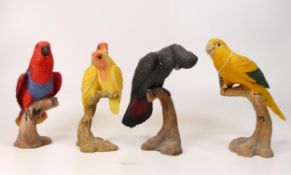 A collection of Wade Ceramic Northlight Figure of Parrots & Wild Birds, tallest 21cm. These were