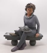 Spanish Limited Edition Resin figure of Girl on bench
