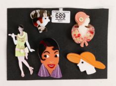 five modern brooches (5)