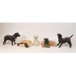 A collection of Wade Ceramic Northlight Figures of Dogs, tallest 13cm. These were removed from the