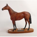 Beswick Connoisseur Racehorse Red Rum on wood base