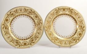 De Lamerie Fine Bone China, heavily gilded Versialles Countess Armorial dinner plates , specially
