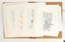 Portfolio & contents Series of Approx 50 local interest pen & ink drawings by C. Evans
