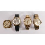 Gentleman's vintage collection of automatic wristwatches to include Bulova Ambassador, Tissot