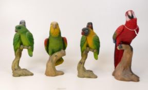 A collection of Wade Ceramic Northlight Figure of Parrots & Wild Birds, tallest 23cm. These were