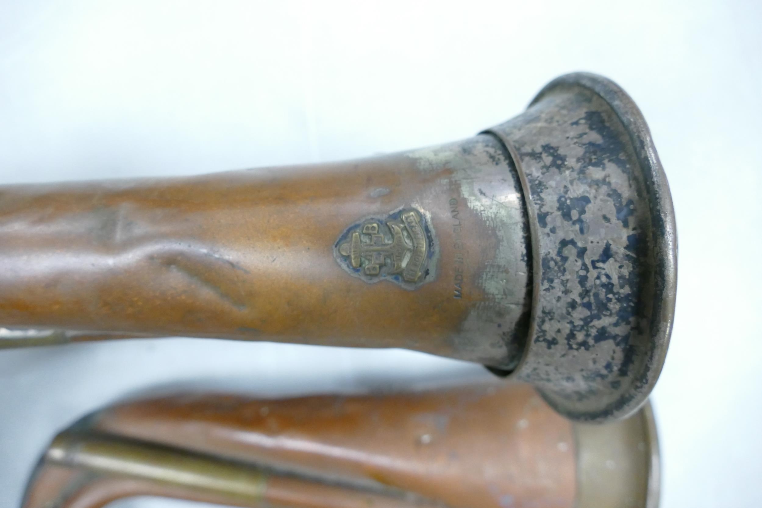Four Vintage Copper Bugles, length of largest 27cm(4) - Image 2 of 3