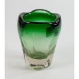 Whitefriars 1950's Large Fading Green Glass Vase Molar Tooth , height 15cm