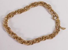 9ct gold ornate linked bracelet, 7.4g.
