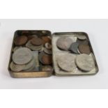 A collection of coins including 1937 crown, commemorative coins, foreign coins etc
