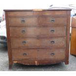 Distressed Inlaid Edwardian Chest of Five Drawers, length 121cm, height 116cm & depth 53cm