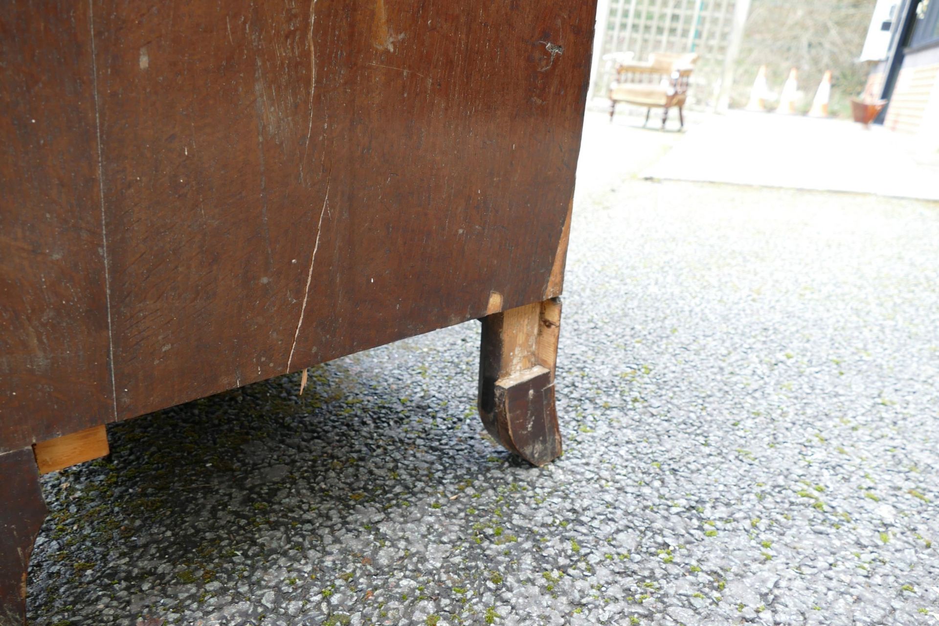 Distressed Inlaid Edwardian Chest of Five Drawers, length 121cm, height 116cm & depth 53cm - Image 8 of 10