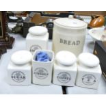 A collection of cream kitchen storage jars(6)