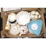 A mixed collection of items to include Arthur Woods Polka Dot teapot, Crown Ducal Octagonal bowl,
