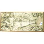 Mid Century Resin Wall Plaque of Fish, signed Hoyo, length 60cm