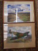 Two Amateur Framed Pictures of Spitfire & Concorde(2)