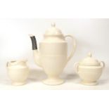 Wedgwood Cream Ware Teapot, Cream Jug & Lidded Sugar Bowl, tallest 24cm(3)