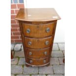 Mahogany Antique Four drawer bedside cabinet, height 70cm, width 38cm & depth 32cm