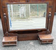 1920's Oak Framed Dressing Table Mirror, length 102cm