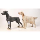 A collection of Wade Ceramic Northlight Figures of Red Setter Dog & Mastiff, tallest 22cm. These