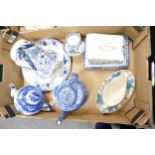 A mixed collection of items to include Foley, Watts, Woods Blue & White decorated items including