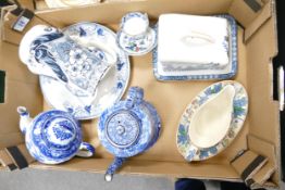 A mixed collection of items to include Foley, Watts, Woods Blue & White decorated items including