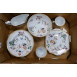 A collection of Wedgwood Devon Rose Patterned items to include rimmed bowls, fruit bowl, sandwich