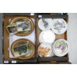 A large collection of decorative wall plates with hunting nature & similar theme's together with