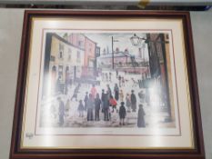 After LS. Lowry picture (1887-1976) 'A Procession' framed print Overall size 84cm x 70cm