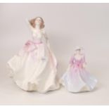 Coalport figure Young Love (a/f) & The Garden Party (2)