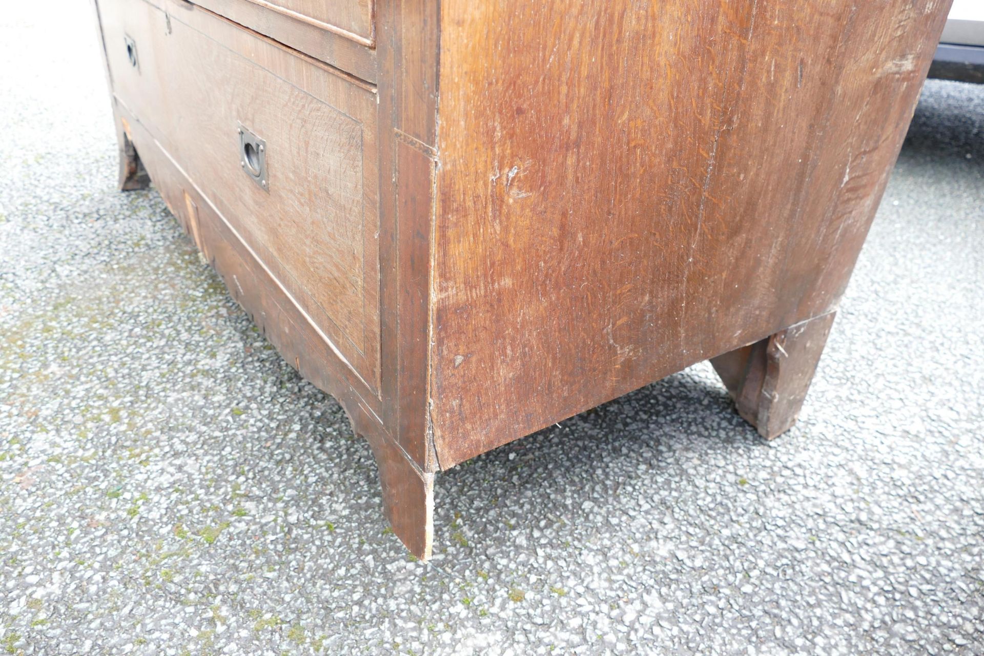 Distressed Inlaid Edwardian Chest of Five Drawers, length 121cm, height 116cm & depth 53cm - Image 9 of 10