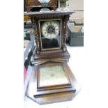 Wooden Cased Mantle Clock & similar barometer(2)