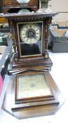 Wooden Cased Mantle Clock & similar barometer(2)