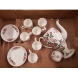 Wedgwood 'Charmwood' Pattern Coffee ware items to include cofeee pot, six coffee cans and six