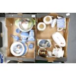 A mixed collection of items to include Wedgwood Jasperware, Decorative vases, wall plates etc (2