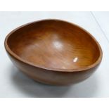 Large Turned Continental Wooden Bowl, diameter 39cm