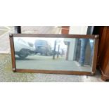 Large Oak Framed Wall Mirror, length 120cm & height 56cm