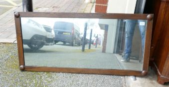 Large Oak Framed Wall Mirror, length 120cm & height 56cm