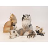 A collection of Wade Ceramic Northlight Figures of Cats & Kittens , tallest 12cm. These were removed
