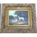Reproduction Heavily Framed Gilt Effect Study of Hunting Dogs, frame size 61 x 71cm
