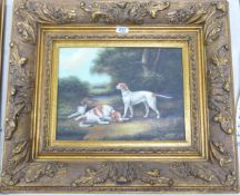 Reproduction Heavily Framed Gilt Effect Study of Hunting Dogs, frame size 61 x 71cm