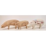 A collection of Wade Ceramic Northlight Figures of Pigs, tallest 10cm. These were removed from the