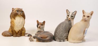A collection of Wade Ceramic Northlight Figures of Cats, tallest 15cm. These were removed from the